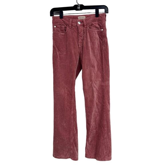 Pilcro Anthro Pink Corduroy Straight Leg Zip & Button Ankle Pants Womens 26 - Picture 1 of 3